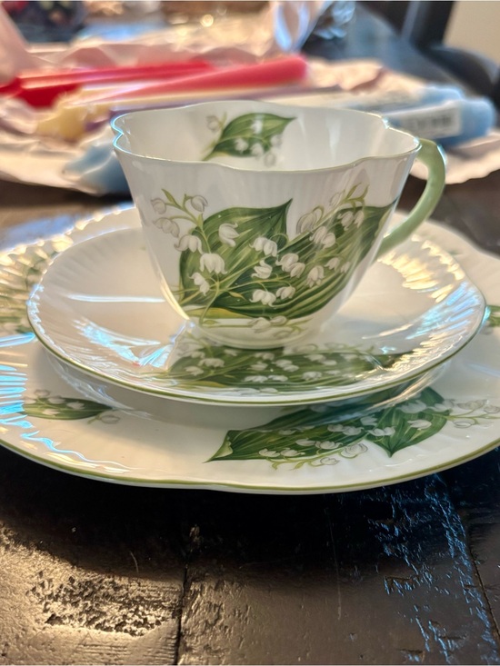 Shelley Other - Shelley Lily of the Valley 13822 Tea Trio Bone China